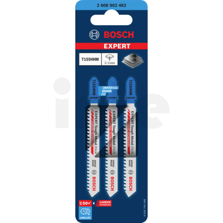 BOSCH Pilový plátek pro přímočaré pily EXPERT Tough Metal thick T155HHM, 3 ks 2608902482
