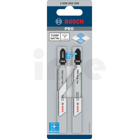 BOSCH Pilový plátek pro přímočaré pily PRO Soft Tile T130RF, 83 mm, 2 ks 2608665259
