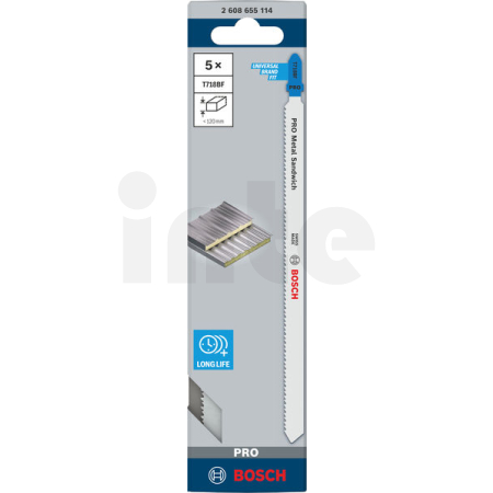 BOSCH Pilový plátek pro přímočaré pily PRO Metal Sandwich T718BF, 180 mm, 5 ks 2608655114