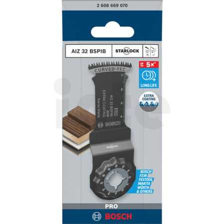 BOSCH Víceúčelový list PRO AIZ 32 BSPIB pro multifunkční nářadí, 32 × 50 mm 2608669070