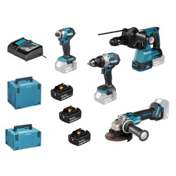 Makita - Aku sada DGA504+DHR243+DHP489+DTD173 Li-ion LXT 18V/5,0Ah DLX4195JX1