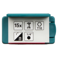 Makita - torzní bit řady Impact Premier (C-form) T10-25mm, 15 ks E-25937