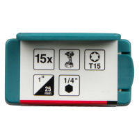 Makita - torzní bit řady Impact Premier (C-form) T15-25mm, 15 ks E-25943