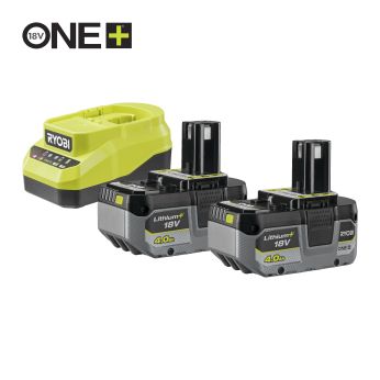 RYOBI RC18120A-240X 18V ONE+ sada akumulátorů 2 x 4,0 Ah s nabíječkou 5133006915