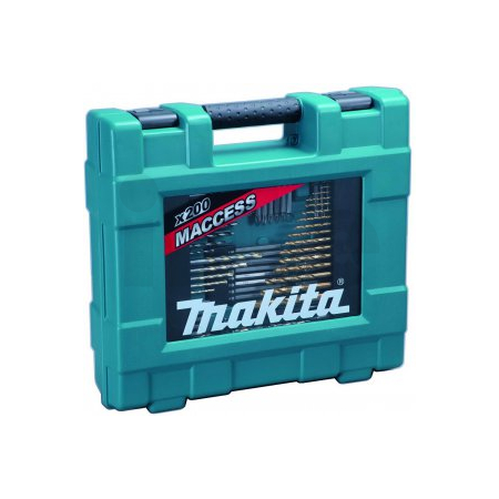 Makita - sada bitů a vrtáků 200 ks v plastovém kufru D-37194