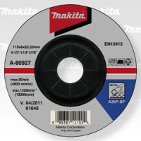Makita - brusný kotouč 115x6x22 ocel A-80927