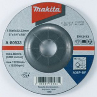 Makita - brusný kotouč 125x6x22 ocel=oldP-05848 A-80933