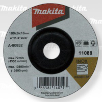 Makita - kotouč brusný nerez 100x6x16mm A-80852