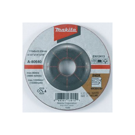 Makita - kotouč brusný nerez 115x6x22.23mm A-80640