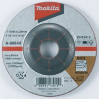 MAKITA brusný kotouč 115x6x22 nerez A-80640