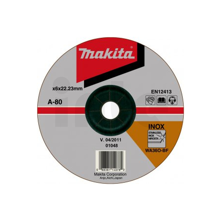 Makita - kotouč brusný nerez 125x6x22.23mm A-80656