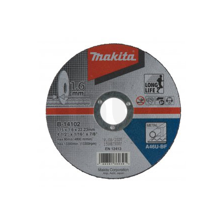 Makita - kotouč řezný ocel 115x1.6x22.23mm B-14102