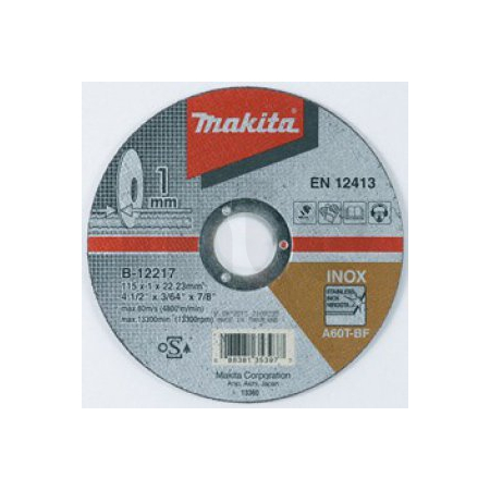 Makita - kotouč řezný nerez 115x1x22.23mm = old P-53001, new E-03034 B-12217