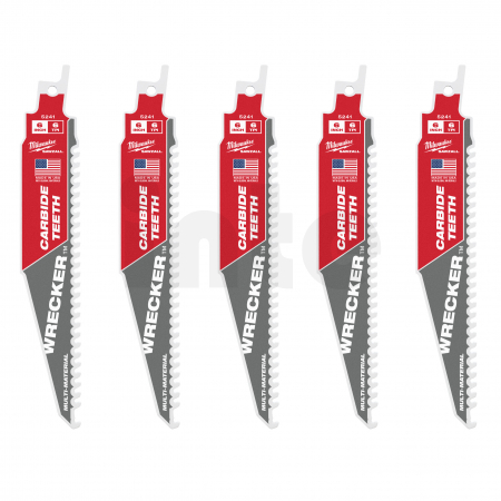 MILWAUKEE Pilové plátky Wrecker Carbide 150mm/6tpi (5ks) 48005541