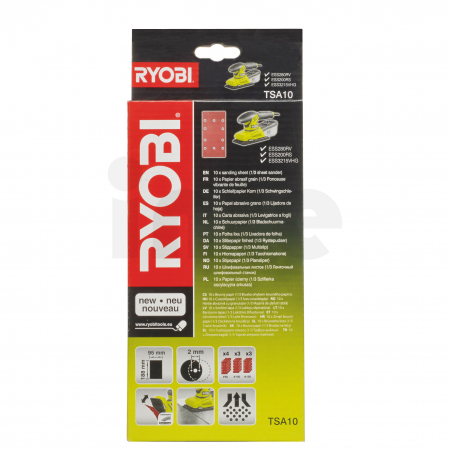 RYOBI TSA10 10ks sada 1/3 brusných papírů 5132002610