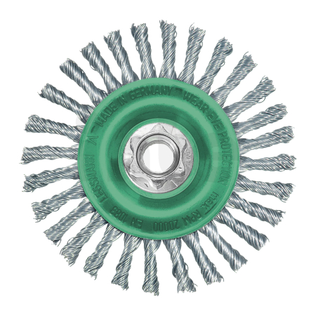 MILWAUKEE Kotoučový kartáč M14 125×6 mm, nerezový, splétaný drát 0,5 mm – 1 ks 4932501743