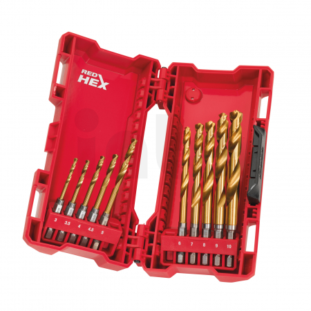 MILWAUKEE Vrták do kovu RED HEX HSS-G TiN Ø  10ks set  48894759