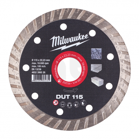 MILWAUKEE Diamantový kotouč  DUT 115  x 22,2 mm 4932399526