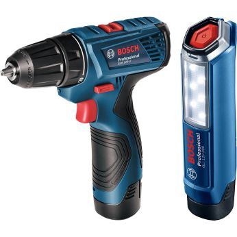 BOSCH Kombinovaná sada Kombinovaná sada: GSR 120-LI + GLI 12V-300 + 2× GBA 12V 2.0Ah + GAL 1210 CV v kufříku 06019G8004