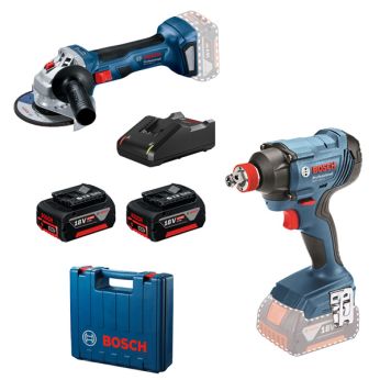 BOSCH Kombinovaná sada: GDX 180-LI + GWS 180-LI + 2× akumulátor 4,0Ah v kufříku 0615990N1U