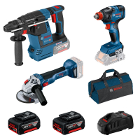 BOSCH Profesionální sada GBH 18V-26+GDX 18V-200+GWS 18V-10+2× akumulátor 5,0 Ah 0615990N21
