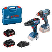 BOSCH Nářadí - 18V AKU sada vrtacího šroubováku a rázového utahováku, 2x aku 5,0 Ah GBA, nabíječka 0615990N3F