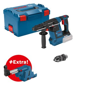 BOSCH Akumulátorové vrtací kladivo s SDS plus GBH 18V-26F + GDE 061191000K