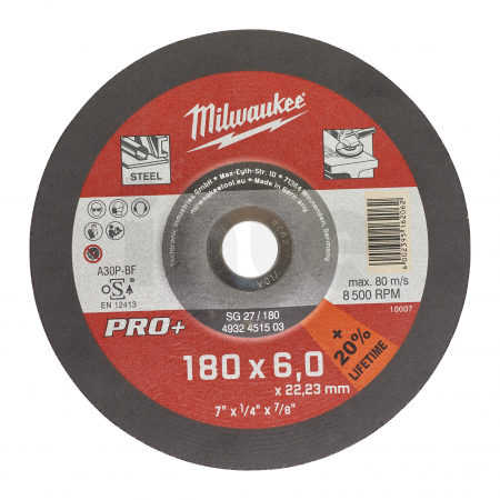 MILWAUKEE GrW SG27/180X6 PRO+ brusný kotouč - 1ks 4932451503