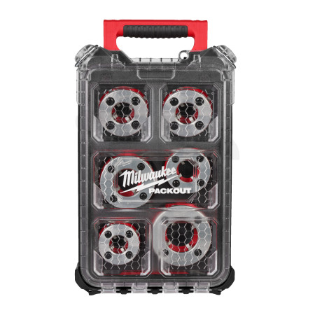 MILWAUKEE Sada závitořezných hlav FPT2HK BSPT z legované oceli v kufru PACKOUT™, 6 ks 4932480249