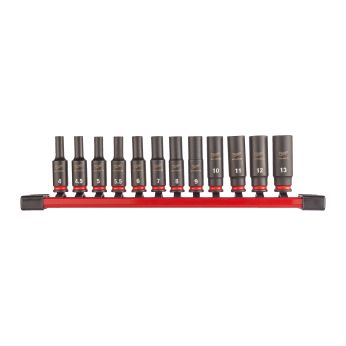 MILWAUKEE Sada průmyslových hlavic Shockwave 1/4" dlouhé - 12ks 4932480453