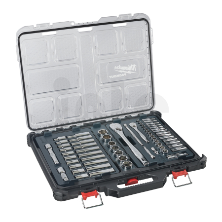 MILWAUKEE Packout sada ráčny a nástrčných klíčů 1/4" a 1/2" 63 ks 4932493661