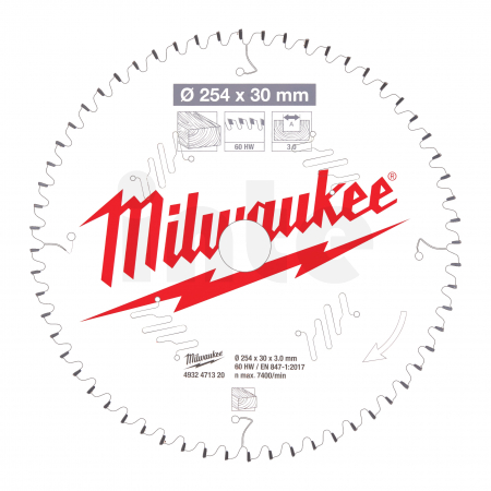 MILWAUKEE Pilový kotouč dřevo 254X30X3.0X60ATB NEG. 4932471320