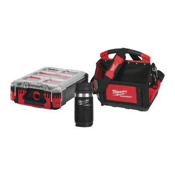MILWAUKEE Packout Set 2 Sada Brašna na nářadí + Slim Organizer + Izolovaný hrnek, 3dílná 4932500654