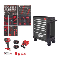MILWAUKEE Plně vybavená sada nářadí – 246 ks v šedé dílenské ocelové skříni TOOLGUARD™ 30″ / 78 cm, verze EU Premium 4932500743
