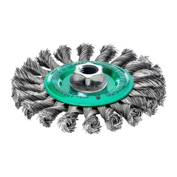 MILWAUKEE Kotoučový kartáč M14 115×14 mm, nerezový, splétaný drát 0,5 mm – 1 ks 4932501739