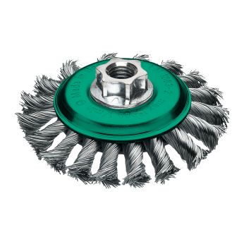 MILWAUKEE Kuželový kartáč M14 100×12 mm, nerezový, splétaný drát 0,5 mm – 1 ks 4932501745