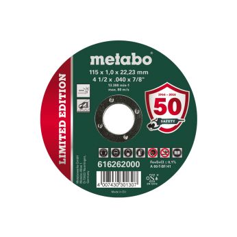 METABO Limitovaná edice 115 x 1,0 x 22,23 mm, Inox, řezný kotouč, přímé provedení 616262000