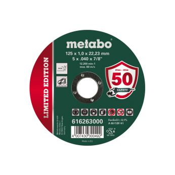 METABO Limitovaná edice 125 x 1,0 x 22,23 mm, Inox, řezný kotouč, přímé provedení 616263000