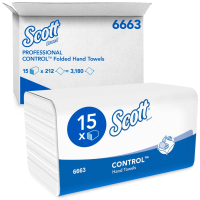 KIMBERLY-CLARK Ručníky Scott ZZ, bílé, 3180ks/krt, (náhrada za 6661) 6663