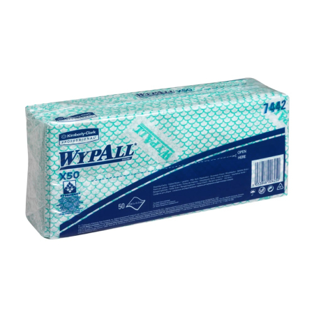 KIMBERLY-CLARK WYPALL X50 Čisticí utěrka, skládané, zelená, 6x50 utěrek 7442