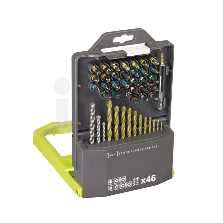 RYOBI sada vrtáků a šroubovacích bitů 46 ks 5132002686