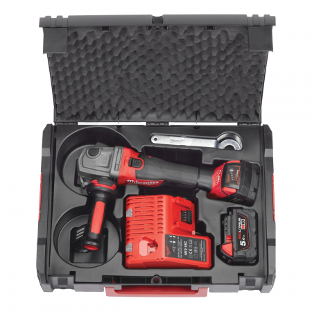 MILWAUKEE M18CAG125X-502X - M18 FUEL™ 125 mm úhlová bruska s posuvným spínačem 4933448866