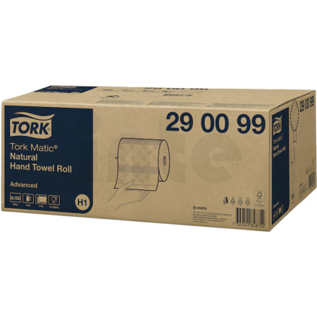 TORK Matic papírové ručníky v roli natural, H1, 2vrstvé, 6 rolí × 150 m 290099