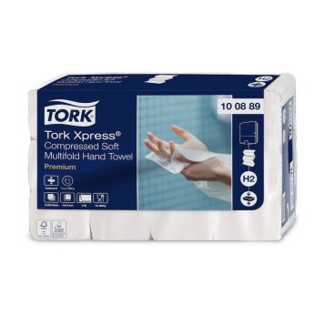 Tork Xpress stlačené jemné papírové ručníky Multifold, H2, 2 vrstvy, 12 x 225 ks, 2700, útržků, 100889