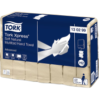 Tork Xpress jemné papírové ručníky Multifold natural, H2, 2 vrstvy, 21 x 180 ks, 3780 útržků, 130299