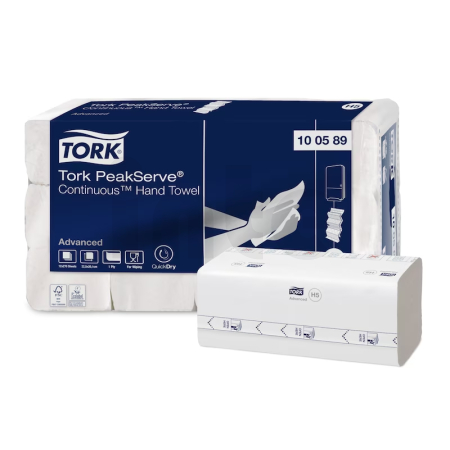 Tork PeakServe navazující papírové ručníky, H5, 1 vrstva, 12 x 270 ks, 3240 útržků, 100589