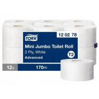 TORK toaletní papír Mini Jumbo role – 2vrstvý - 12 ks, 120278