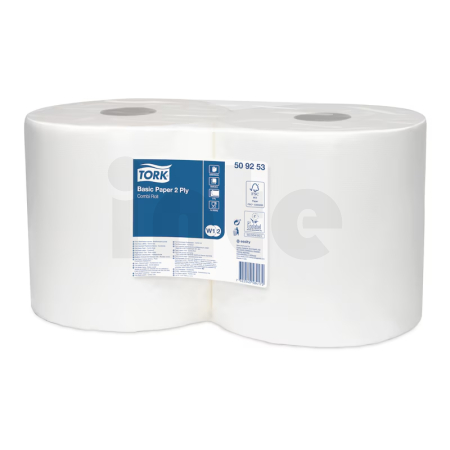Tork Basic utěrka, 2-vrstvá, W1/W2, 2 role x 264 m/ 800 útržků 509253