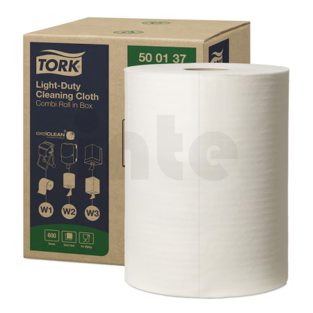 Tork Light-Duty čisticí utěrka, 1 vrstva, 1 role x 600 útržků, W1, W2, W3, 500137