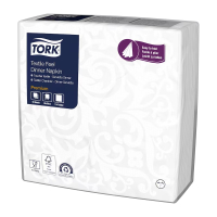 Tork Textile Feel Elegance bílý ubrousek-večeře, 1 vrstva, 10 bal. x 50 ks = 500 ks, 509413